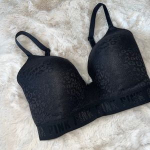 Black Victoria’s Secret pink wireless push-up bra
